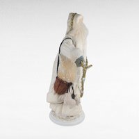 Vintage White Santa with Lambs Figure, 16.5" Cream Santa Claus Figurine, Holiday Decor, Christmas Gift, Mantel Display, Vintage Christmas