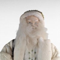 Vintage White Santa with Lambs Figure, 16.5" Cream Santa Claus Figurine, Holiday Decor, Christmas Gift, Mantel Display, Vintage Christmas