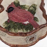 1999 St. Nicholas Square Cardinal Candy Dish, Ceramic Bird Dish, Vintage Holiday Decor, Gift for Bird Lover