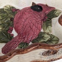 1999 St. Nicholas Square Cardinal Candy Dish, Ceramic Bird Dish, Vintage Holiday Decor, Gift for Bird Lover