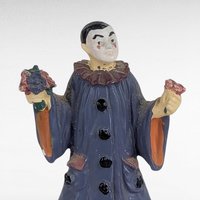 Vintage Metal Pierrot Clown Figurine, Small Heavy Figurine, Circus Decor, Gift for Clown Collector