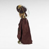 Vintage Victorian Style Porcelain Tassel Doll, Burgundy Dress, Hat & Bag, Dresser Decor, 11", Gift for Collector, Victorian Decor