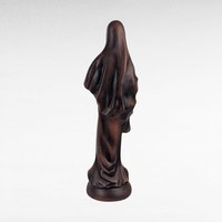 Vintage Madonna Figure, Wood Look Resin Sculpture, 13", Made in Japan, Religious Decor, Gift for Devotee