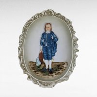 Vintage Wall Decor Lot, Lefton Blue Boy Plaque, Cupid Print, Bisque Plaques, 1970s Decor, Gift for Vintage Lover, Nursery Decor