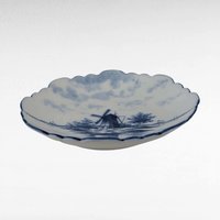 Vintage Delft Blue Shoe Ashtray and German Windmill Plate, Hand-Painted Ceramic Decor, Gift for Collector, Home Decor