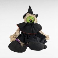 Vintage Halloween Witch Doll Pair - Rope Hair Witch, Judy Hunter Jester Witch - Spooky Decor, Collectible Dolls, Halloween Gift
