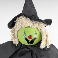 Vintage Halloween Witch Doll Pair - Rope Hair Witch, Judy Hunter Jester Witch - Spooky Decor, Collectible Dolls, Halloween Gift