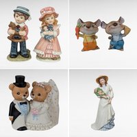 Vintage Homco Figurine Lot - Wedding Bears, Mice, Boy/Girl, Lady with Flowers - Collectible Figurines, Home Decor