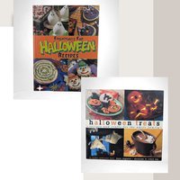 Vintage Halloween Cookbook Pair: 1998 Treats & 2000 Frightfully Fun Recipes, Family Halloween Baking, 