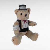Vintage Plush Posable Bride & Groom Teddy Bears, Wedding Bears, Collectible Plush Toys, Vintage Wedding Decor, Gift for Couple