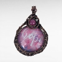 Handmade Copper Wire Wrapped 'Hope' Pendant | Inspirational Jewelry | Artisan Crafted Necklace | Unique Gift for Her
