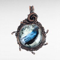 Raven Pendant | Handcrafted Copper Wire Wrapped | Mystical Jewelry | Symbolism Gift