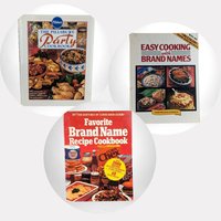 Vintage Favorite Brand Name Cookbook Trio - 1980s & 90s Recipe Books - Pillsbury Party, Easy Cooking, Farmer's Market Recipes