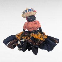 Vintage Jamacian Doll with Colorful Dress
