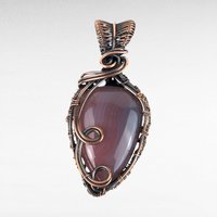 Handmade Copper Wire Wrapped Montana Agate Pendant, Unique Artisan Jewelry, Nature Inspired Gift