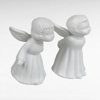 Vintage Kissing Angel Figurine Lot - Bisque Angels, Blue Porcelain Angels - Made in Japan, Romantic Decor