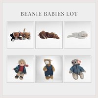 Vintage Ty Beanie Baby Lot, Collectible Beanie Babies, Pouncer, Nip, Chip, Fleece, Ears, Rugged Rusty, Rhine, Gift for Collector