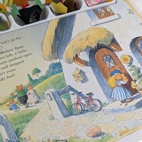 Vintage Finger Puppet Theater Books, Little Red Riding Hood, Goldilocks and the Three Bears, Children's Books, Storytelling Props