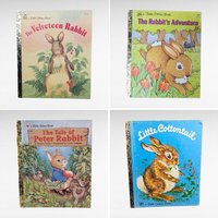 Vintage Bunny Rabbit Little Golden Book Lot, Velveteen Rabbit, Peter Rabbit, Little Cottontail, Rabbit's Adventure, Children's Books