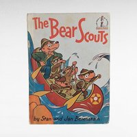 Vintage Berenstain Bears Books and Picture Frame Lot - 1960s Children's Literature - Bear Scouts, Vacation - Collectible Berenstain Bears