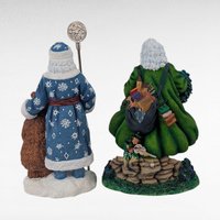 Vintage Pipka Santa Figurines, Russian and Irish Santa Claus Set, Collectible Holiday Decor, Christmas Gift, Limited Edition, Home Decor