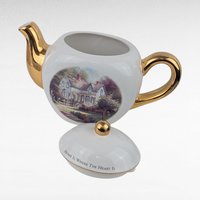 Vintage Thomas Kinkade Our Family History Book & Teapot Set, Home is Where the Heart Is Teapot, Collectible Gift, Family Keepsake