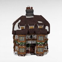 Vintage Department 56 House Ornaments, Santa's Workshop, Sir Falstaff Inn, Dedlock Arms, 1990s Christmas Decor
