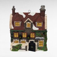 Vintage Department 56 House Ornaments, Santa's Workshop, Sir Falstaff Inn, Dedlock Arms, 1990s Christmas Decor