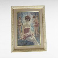 Vintage Ballerina Prints, Pair of Framed Wall Art, Ballet Decor, Dance Studio Art, Gift for Dancer, Vintage Ballet Art