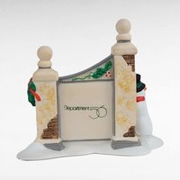 Vintage Dept 56 Village Accessories, Snowman Sign, Well & Cross Set, Hand Painted Porcelain, Christmas Village Decor, Holiday Gift