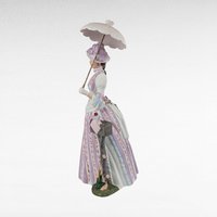 1988 Avon Mrs. Albee Award Figurine, Purple Dress, Parasol, Mailbox, Vintage Avon Collectible, Decorative Figurine, 11" Tall