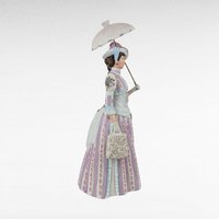 1988 Avon Mrs. Albee Award Figurine, Purple Dress, Parasol, Mailbox, Vintage Avon Collectible, Decorative Figurine, 11" Tall