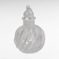 Vintage Clear Glass Perfume Bottle, Swirled Design, Decorative Bottle, Gift for Her, Vanity Decor, Collectible Perfume Bottle
