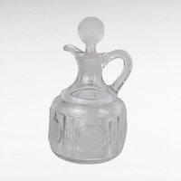Vintage Fostoria Coin Covered Urn and Cruet Set, Crystal Glass, 13" Height, Decorative Set, Gift for Collector