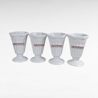 Set of 4 Vintage Smuckers Ceramic Ice Cream Cups. 