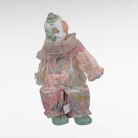 Vintage Wind-Up Musical Clown Doll, 12 Inch Pink Outfit, Collectible Toy, Playful Decor, Nostalgic Gift