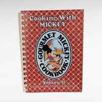 Cooking with Mickey Cookbook Pair, Around Our World and Volume 2, Disney Recipe Books, Softcover & Hardcover