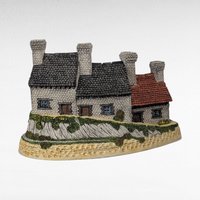 1987 David Winter Miners Row, The Midland Collections, English Village Sculpture, Vintage Collectible, Gift for Collector