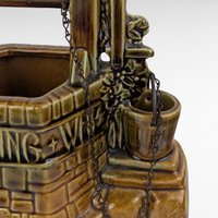 Vintage McCoy Wishing Well Planter, Ceramic Flower Pot, 7 Inch Height, Unique Garden Decor, Collectible Pottery, Gift for Gardener