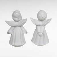 Vintage Kissing Angel Figurine Lot - Bisque Angels, Blue Porcelain Angels - Made in Japan, Romantic Decor