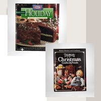 Vintage Christmas Craft and Cookbook Pair - BHG Treasury Crafts & Foods, Kraft Best Ever Holiday Recipes - Retro Christmas Decor