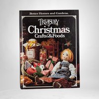 Vintage Christmas Craft and Cookbook Pair - BHG Treasury Crafts & Foods, Kraft Best Ever Holiday Recipes - Retro Christmas Decor