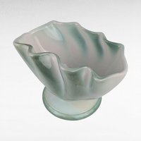 Vintage Regal Ceramic Planter, Green & White Clam Shell Vase, 5" Planter, Unique Home Decor, Gift for Plant Lovers