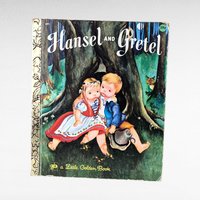 Set of 4 Vintage Little Golden Books, Disney Lady, Hansel & Gretel, Mother Goose, The Little Engine That Could, Children's Story Collection