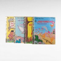 Vintage Little Golden Book Set, Winnie the Pooh, Mother Goose, Bert's Inventions, Road Runner, Children's Story Collection, Classic Reads