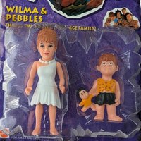 Mattel Flintstones Toy Set, Wilma & Pebbles, Hard Hat Fred, New in Package, Vintage Collectibles