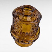 Amber Indiana Glass Starburst Fairy Lamp, Vintage Candle Holder, Decorative Lighting, Unique Home Decor Gift