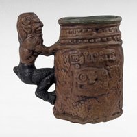 1971 Rumph Handmade Mug, Unique Handle, Collectible Stoneware, Gift for Art Lovers, Unique Drinkware