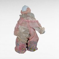 Vintage Wind-Up Musical Clown Doll, 12 Inch Pink Outfit, Collectible Toy, Playful Decor, Nostalgic Gift
