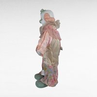 Vintage Wind-Up Musical Clown Doll, 12 Inch Pink Outfit, Collectible Toy, Playful Decor, Nostalgic Gift